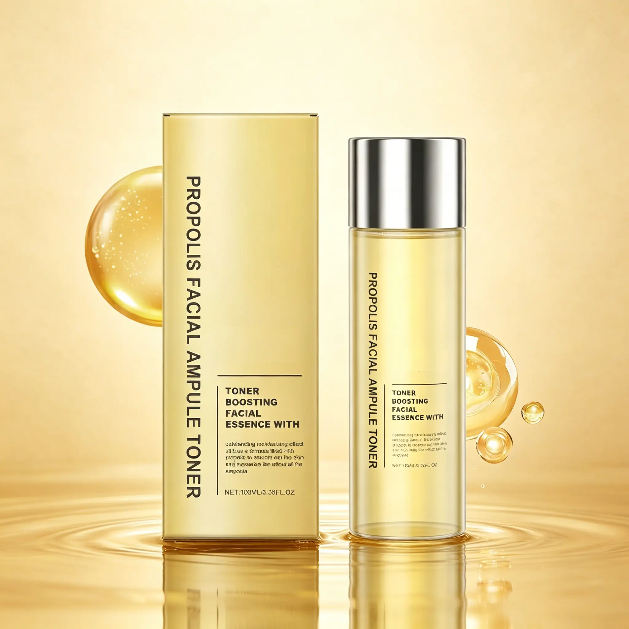 Propolis Ampoule Toner 100ml – Moisturizing Boosting Essence – Smooths Skin Texture – Deep Hydration – Propolis Formula for Glowing, Healthy Skin – Daily Face Toner for All Skin Types