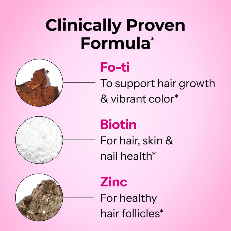 HUM Hair Strong - Daily Biotin Gummies for Hair Growth - Fo Ti, Folic Acid, Zinc, Vitamin B12 & PABA to Support Healthy Hair, Skin & Nails