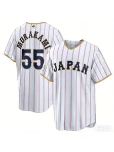 2026 Japan baseball jersey Ohtani 16 men's white pinstriped WBC baseball shirt short-sleeved fan version sportswear
