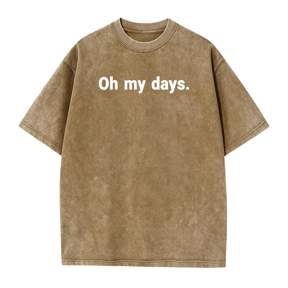 Oh My Days T-Shirt for Men & Women - 100% Cotton Oversized Casual Fit (S-XXXL) with White "OH MY DAYS" Print - Black Short Sleeve Round Neck Tee, Slightly Elastic Casual Attire & TV Show Inspired Gift