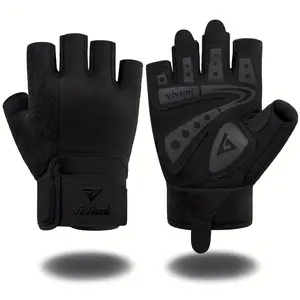 Breathable Half Finger Gym Gloves, Lightweight Non-Slip Workout Gloves with Wrist Support, Durable Unisex Training Gloves for Weightlifting, Cycling & Daily Fitness, Workout Accessories