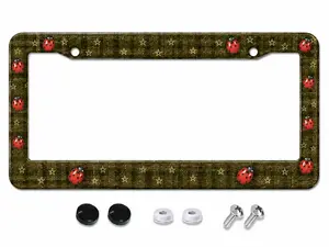 Lady Bug License Plate Frame Cute Red Beetle Pattern For Car Accessory Aesthetic Cute Vehicle Ornament For Women Girls Ladybird Decor Auto 9
