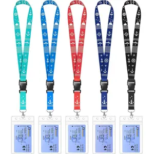 5PCS,Cruise Lanyard for Ship Cards,  Cruise Ship Lanyards with Waterproof Design ID Badge Holders & Detachable Buckle, Cruise Essentials 2026 for Carnival, Royal Caribbean, MSC, NCL