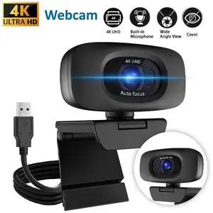 4K UHD Webcam with Auto Focus & Privacy Cover - Plug and Play USB Camera for Video Calls, Streaming, Conferencing (Windows/Mac Compatible