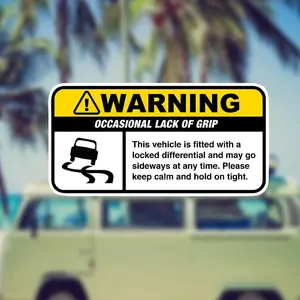1PC Exclusive Tuning Scene WARNING Locked Differential Sticker, Meme Warning Personalized Body Decal, Suitable for Off-road Vehicles, Sedans, Motorcycles, Bicycle Frames, Laptops, Skateboards, Helmets, Creative Scratch Cover Sticker