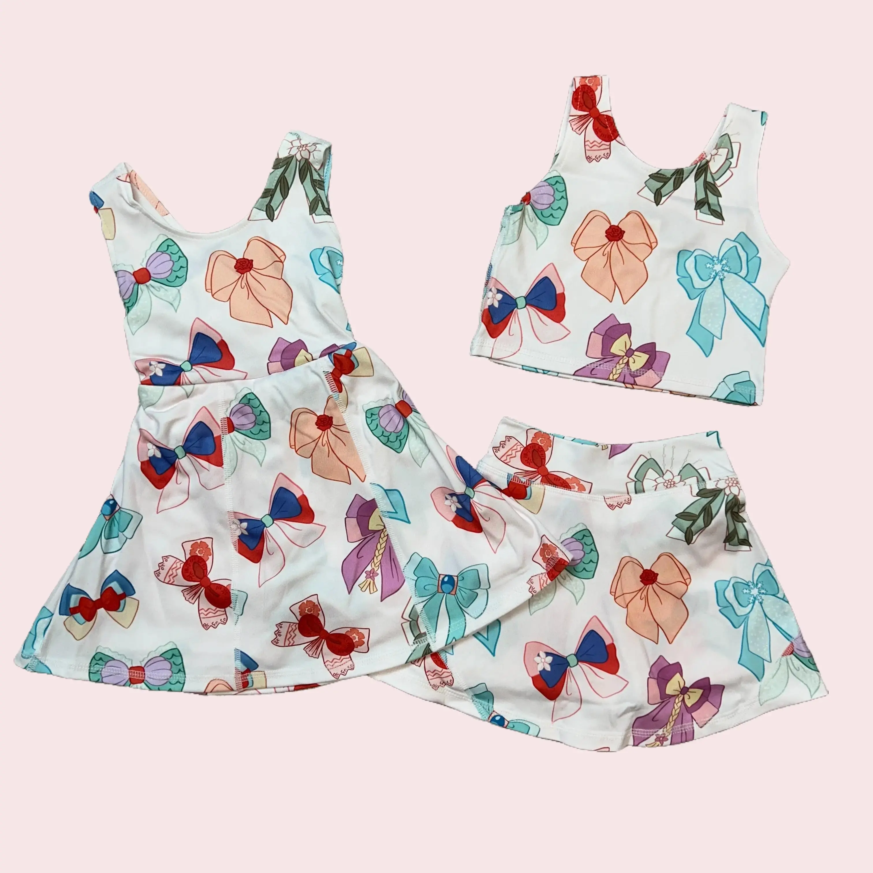 Toddler Girls' Floral Baseball Dress, Sleeveless Athletic Crew Neck Playwear in Soft Stretchy Cotton, Sizes 3-6M to 10-12T