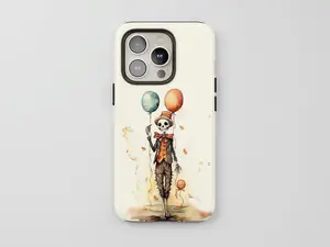 Halloween Skeleton Phone Case, Cute Whimsical Watercolor, Spooky Season Applicable to iP15Promax ip14Pro mobile phone case 12 trendy brand 13 anti-fall cover 14Promax 15Pro cute Plus phonecase Accessories Acrylic casetify