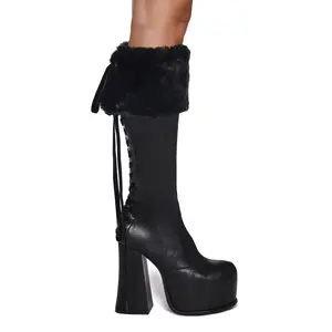 Sweetest Wishes Platform Boots - Black