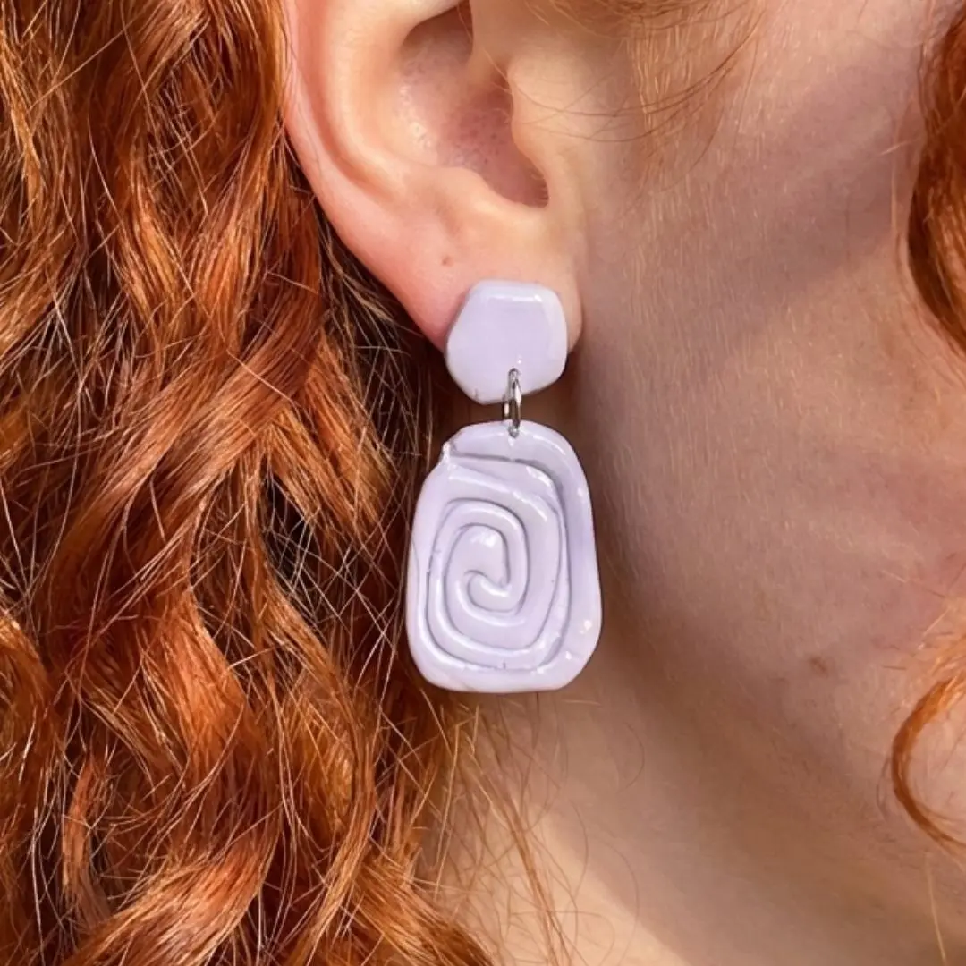 Lavender Boho Swirls Earrings