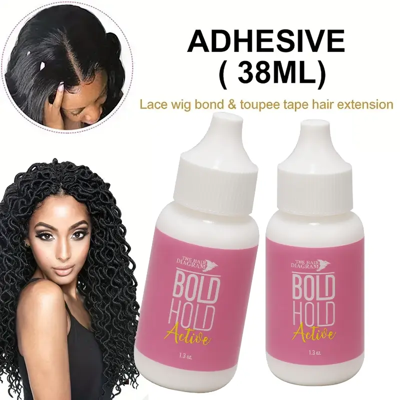 38ML Lace Wig Glue Waterproof Adhesive Water Based Formula Gentle Non-Irritating Quick Drying Strong Hold for Men and Women