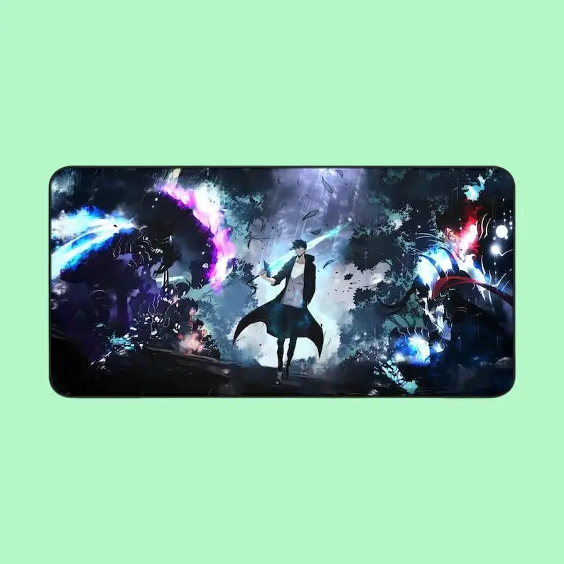 Solo Leveling Mousepad Epic Hunter Battle Desk Mat Non-Slip Base Smooth Durable Vivid Artwork for Gaming Work – FASTSHIPPING