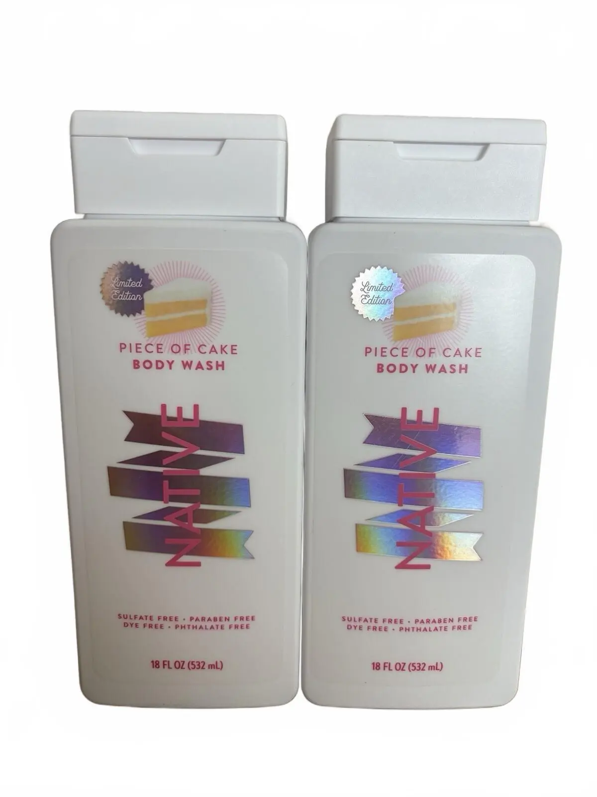Lot of 2 Native Piece of Cake Body Wash Limited Edition 18 oz New