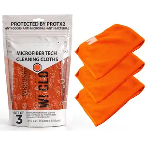! Microfiber Cleaning Cloth, 3 Pack, Glasses and Screen Cleaning Cloth, Suitable for TV,  Screen, Computer, Laptop, iPad, MacBook,  Phone, , Watches (14"x14"), Orange