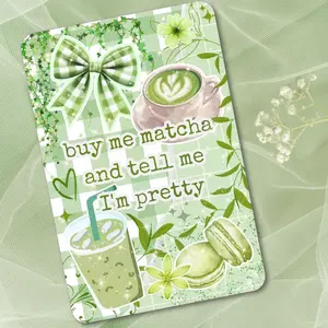 Green Matcha Holographic Cardstock Clear Case Insert for Kindle | Dark Romance Book Lover Gift | Bookish Stickers for Kindle | Gothic Kindle Decorating Accessories | Booktok Smartphone Aesthetic Cover | Buy Me Matcha and Tell Me I'm Pretty