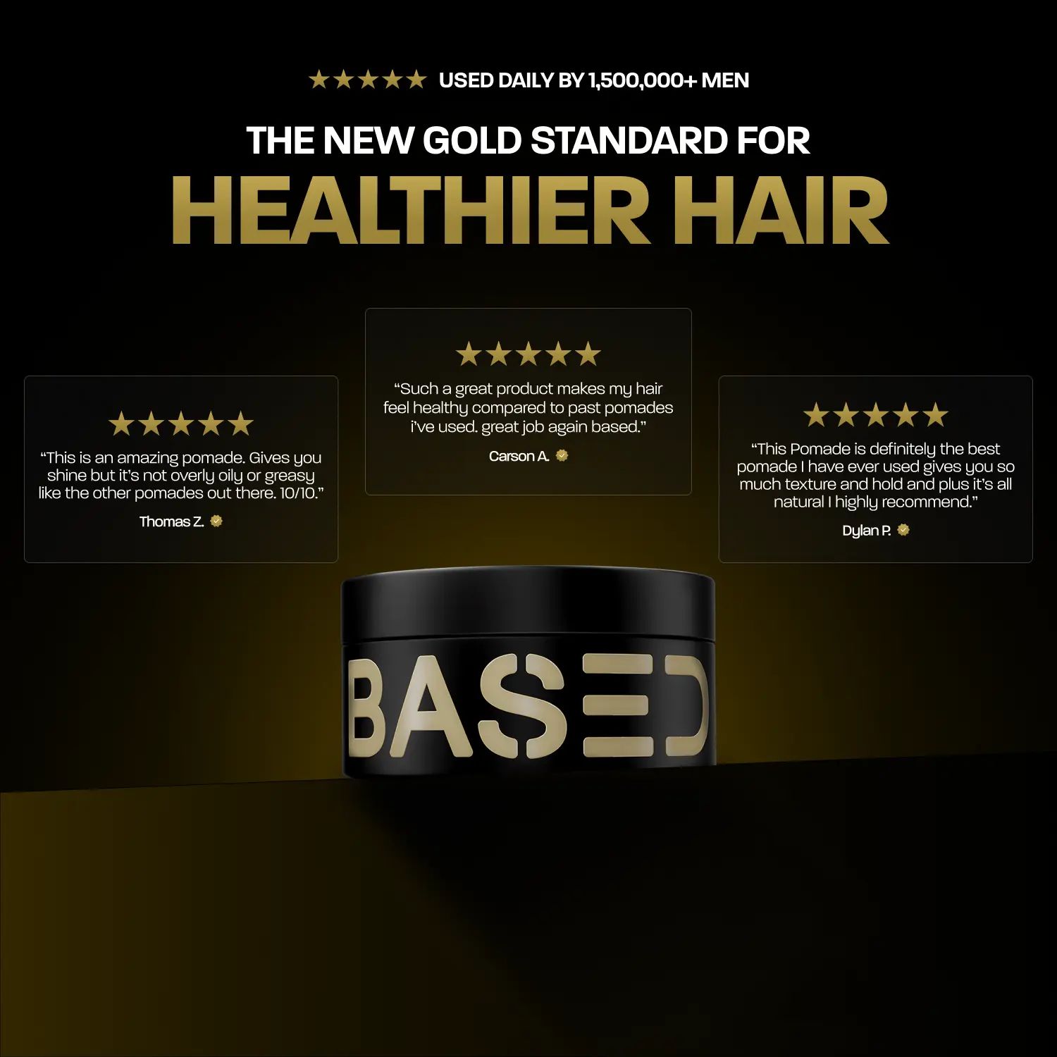 BASED Pomade | Medium Hold & Medium Shine | Simple, Effective, BASED.
