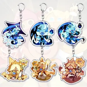Cute Game Cookie Run Kingdom Chibis Keychains for Accessories Bag Shadow Milk Pure Vanilla Cookie Keyrings Jewelry Fans Gifts
