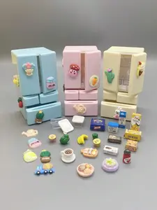 Highly Realistic Miniature Double-Door Refrigerator with Packaging Box