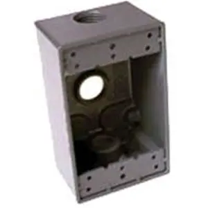 Bell Weatherproof 5324-0 1-Gang 3 Outlet Box Aluminum Gray