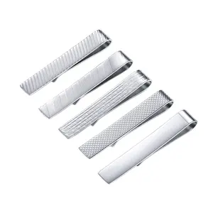 PROSTEEL Tie Clips Pattern Set Stainless Steel 5 Tie Bar Necktie Clip Jewelry Unisex For Men Women with Gift Box