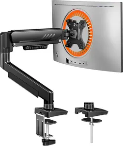 HUANUO Single Monitor Arm, Fully Adjustable Monitor Mount for 13–34 Inch Screens, Fast Install Computer Monitor Stand with Tool-Free VESA Mount, Cable Management, Holds 19.8 lbs, Max VESA 100x100mm