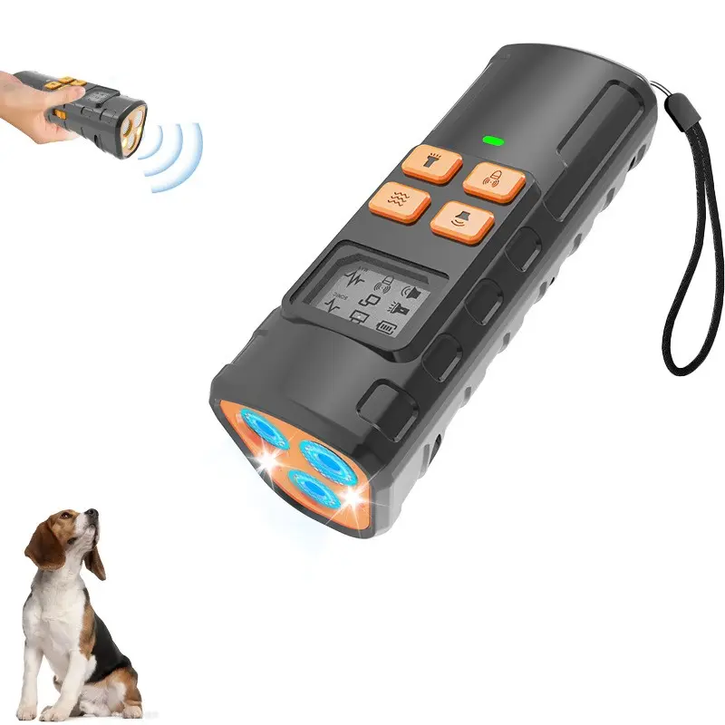 Dog Bark Deterrent Devices with 4 Training Modes Rechargeable Anti Barking Device for Dogs,12–15m Range