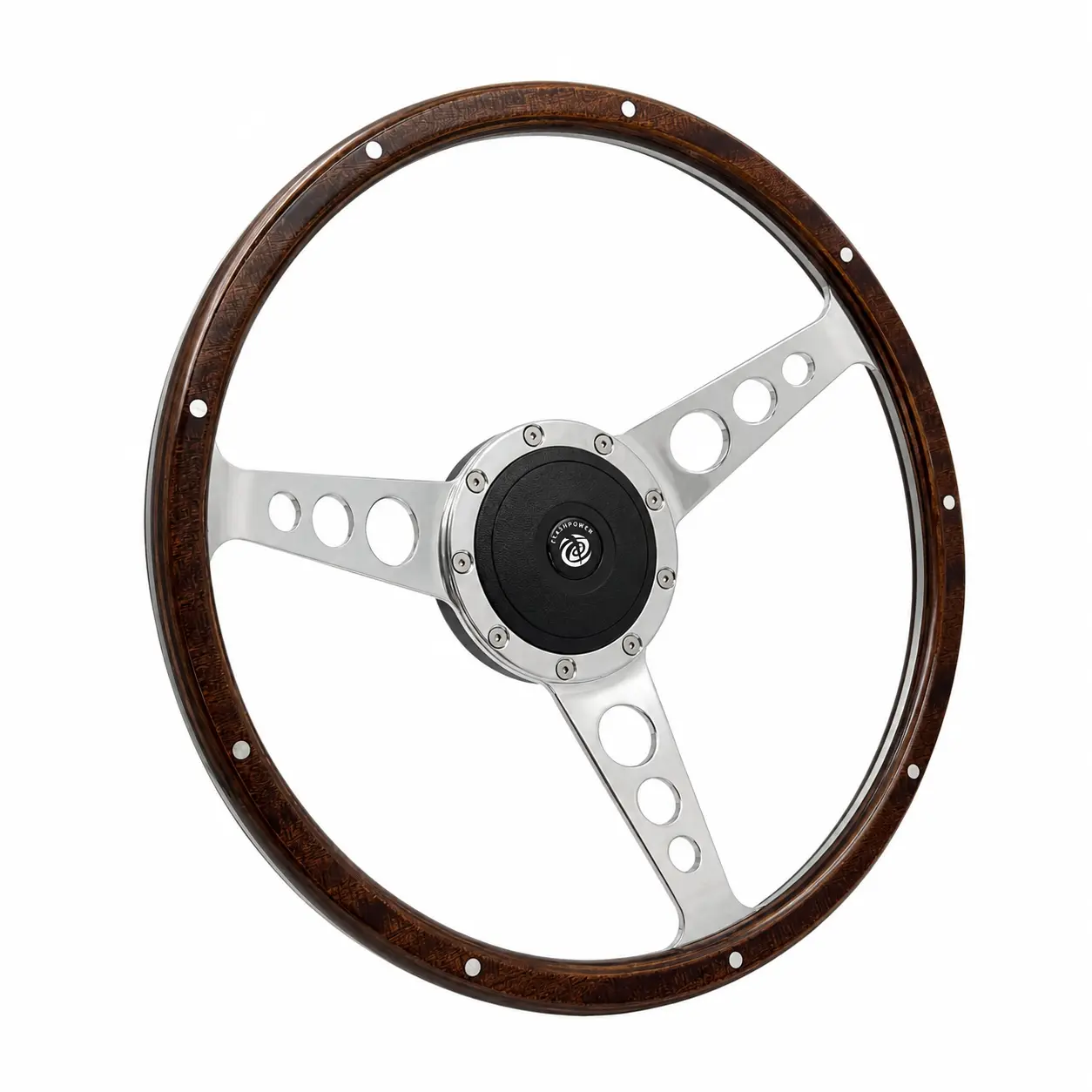 15'' Classic Laminated Wood Steering Wheel Ford Mustang Shelby AC Cobra Vintage