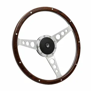 15'' Classic Laminated Wood Steering Wheel Ford Mustang Shelby AC Cobra Vintage