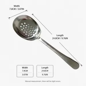 1 Piece, Stainless Steel Slotted Spoon Long Handle Strainer Ladle for Home Kitchen Restaurant Hot Pot Food Draining