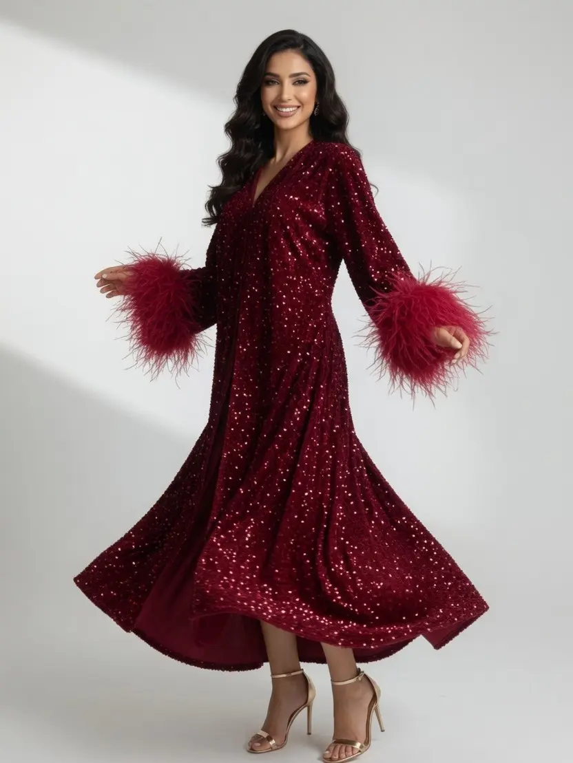 Burgundy Essence Abaya