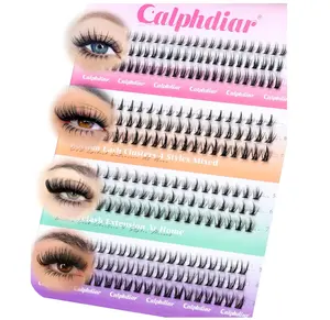 Bottom Lash Clusters DIY Eyelash Extensions 4 Styles Lower Lashes Wispy Bottom Individual Lashes 5-7mm Natural Thin Band Eyelash Clusters 225pcs for Bottom Lash Extension by calphdiar