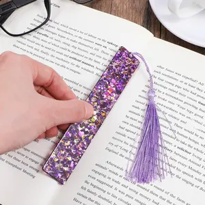 Sparkling Acrylic Tassel Bookmark, DIY Convenient Hanging Decoration, Adhesive Bookmarks, Easy-To-Use Decorative Items