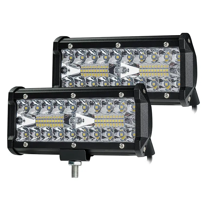 FLYANT 2PC 7Inch Led Light Bar, 240W 24000lm Led Fog Driving Lights, LED Light Pods For Tractor ATV UTV Truck Boat Off Road Driving Fog Bumper LED Work Lights hitch  lights driving  light