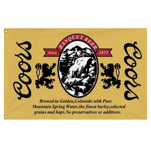 Coors The Banquet Beer Flag 3' X 5' Deluxe Indoor Outdoor Banner  - Wall Flag - Room Banner - Dorm Decor - Man Cave - Funny Flag - Frat Flag - College Flag - Wall Tapestry - Garage Banner - Room Flag