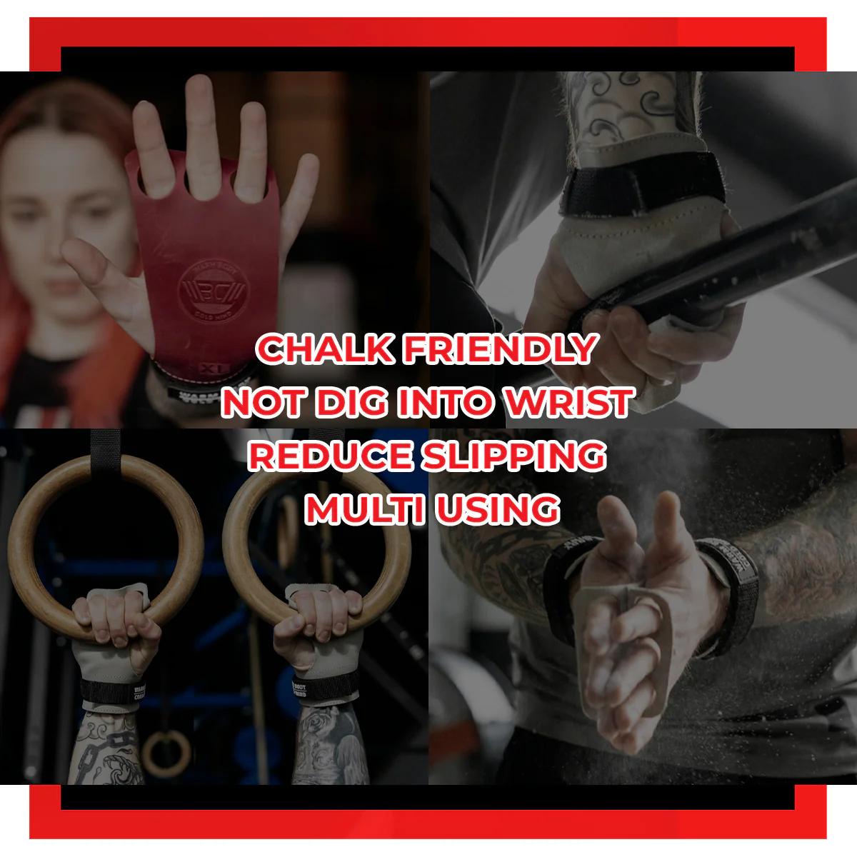 Warm Body Cold Mind Leather Hand Grips Basic for weightlifting, cross training, gymnastics, hand grips from durable leather with secure grip protect palms, prevent rips, with comfortable design for training performance