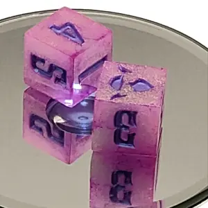 Handmade Opal Shimmer Pink D6 Dice Set Custom Fantasy Dice for Dungeons & Dragons TTRPG Adventures USA Material
