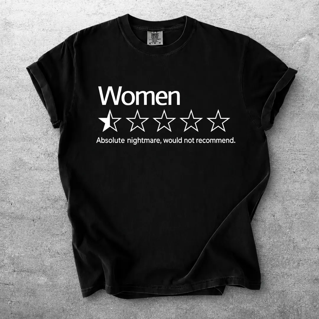 Women Half-Star Review T-Shirt | Funny Sarcastic Rating Graphic Tee