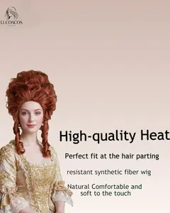Pink 18th Century Colonial Wig for Adult Women Victorian Queen Cosplay Wig