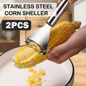 commercial-grade corn shucker kitchen supplies commercial-grade corn shucker 2 Counts Corn Peeler, Farmhouse Style Corn Cutter - Rustic Kitchen Gadget for Gift Giving