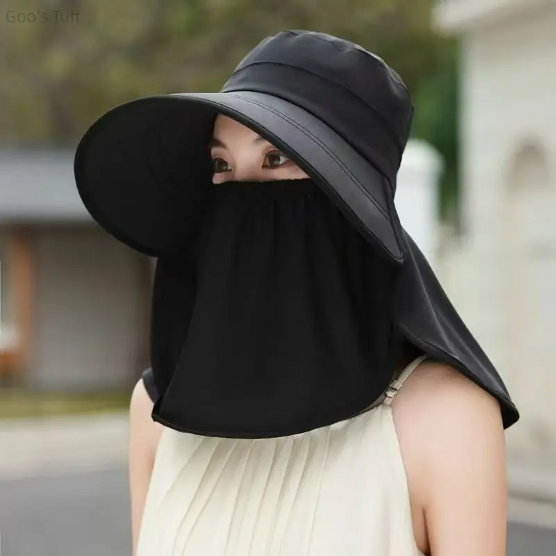 Summer Lightweight Ponytail Sun Hat One Piece Face Cover Design Breathable UV Protection Unisex Accessory Cycling Daily Outdoor Wear