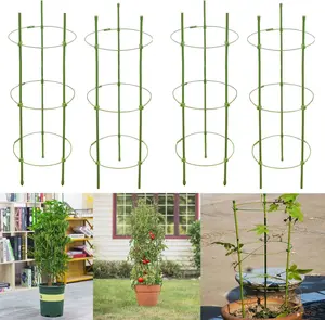18 inches Tomato cage,Garden Stakes for Plants,Mini Tomato Cages with 3 Adjustable Rings,Plant Stake for Supporter Climbing