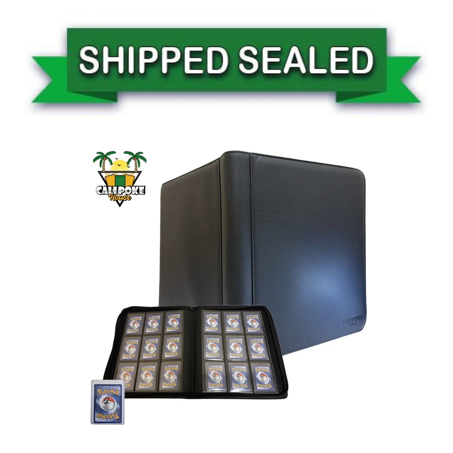 9-Pocket Black 360 Top-Loader Card Binder with Zipper