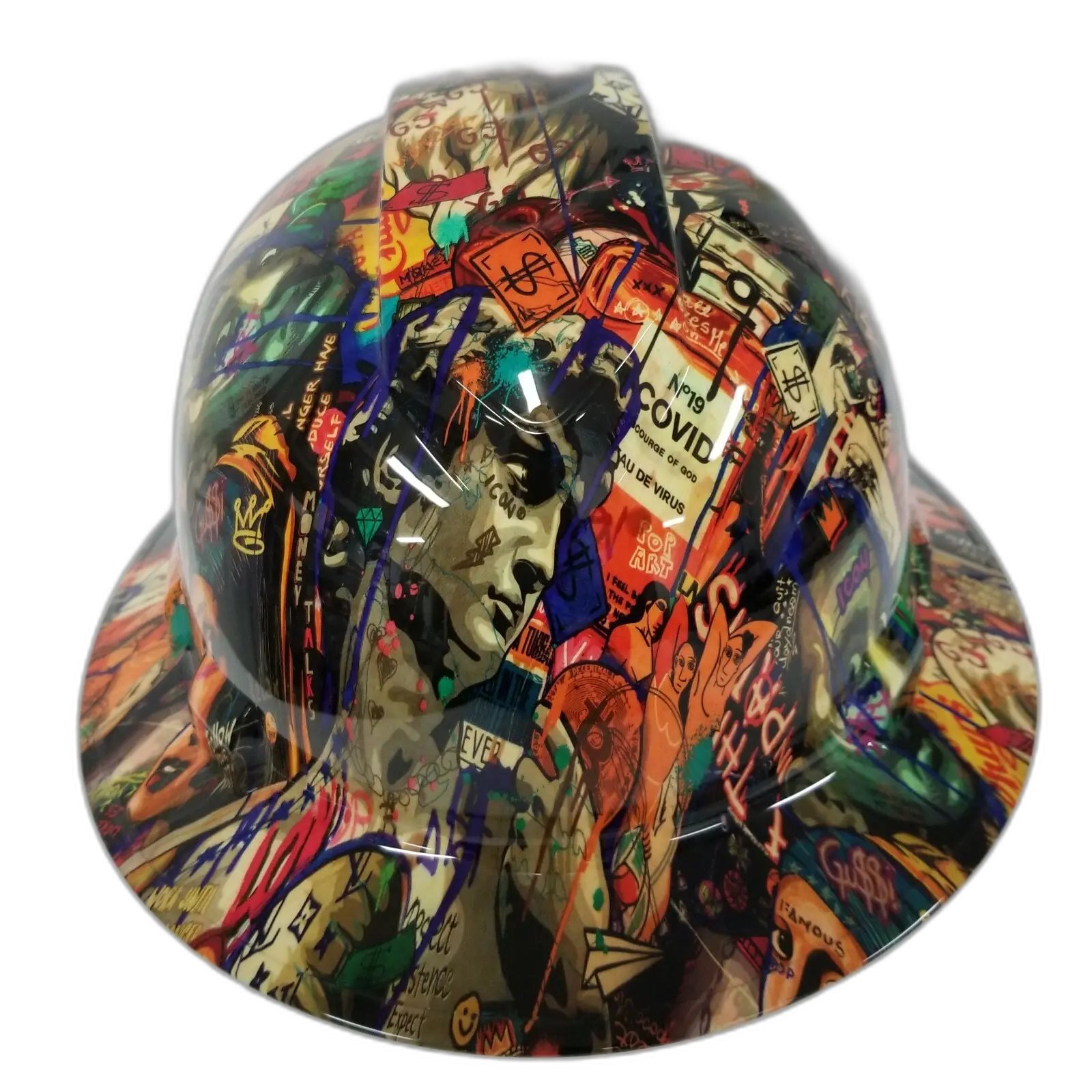 Pop Art Graffiti Sticker Bomb - Custom Hydro Dipped Full Brim Hard Hat