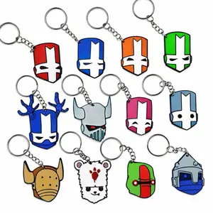 Castle Crushers Video Game Inspired Keychain - Featuring Colorful Character Masks & Unique Designs for Fans of the Game