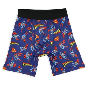 DC Comics Superman Boxer Briefs Men's Logo All Over Print Snug Fit Underwear