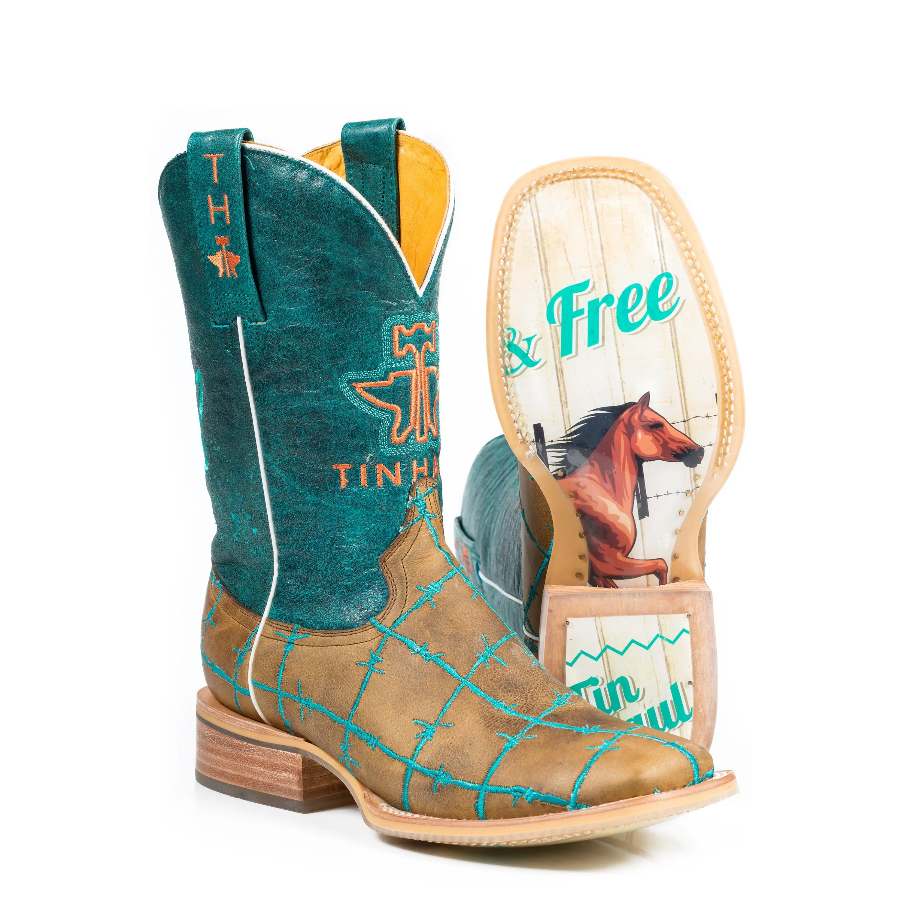 Women's Tin Haul "Barb Wire" Square Toe Boot