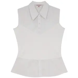 Basic Sleeveless Blouse for Women - White, Minimalist Design, Comfortable Fit, Ideal for Casual Outings