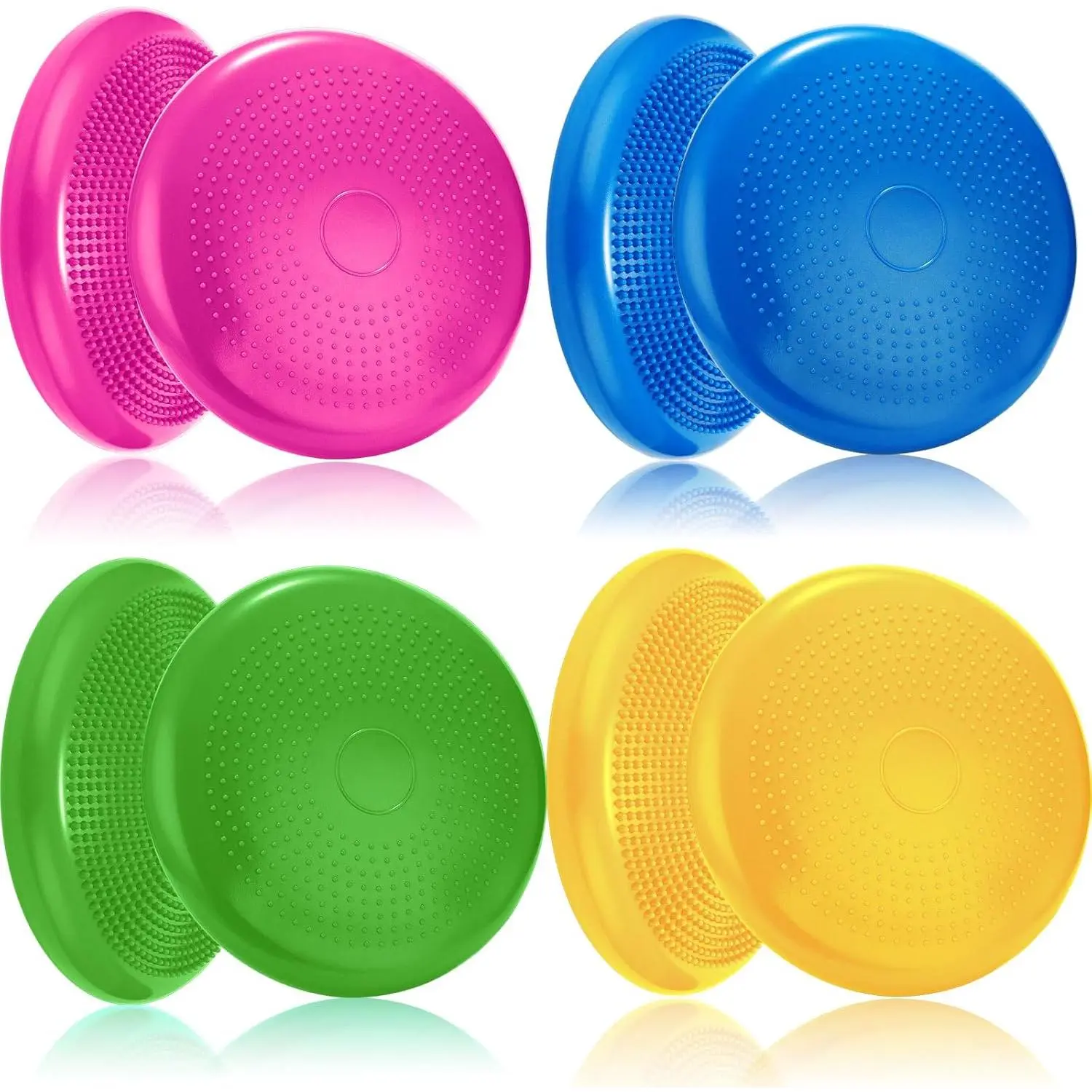 4 count Wiggle Seat Flexible Inflated Wobble Cushion Stability Balance Pad Balance Disc Sensory Seat for Men Women Fitness Physical Exercise Improving Posture Home Office