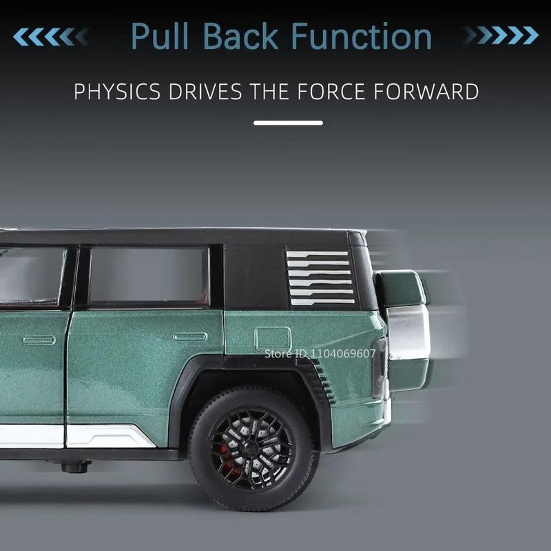 1:24 BYD Wuling U8 Model SUV Car Toy Alloy Die-cast Pull-back 6 Doors Openable Sound Light Off-road Vehicle Boy Gift