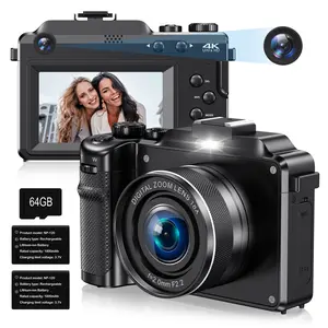 X9 Black Entry-level Digital Camera, 80MP, 5K Recording, Front & Rear Dual Lens, WiFi Direct Transfer, DIY Panel, Student Vlog Camera