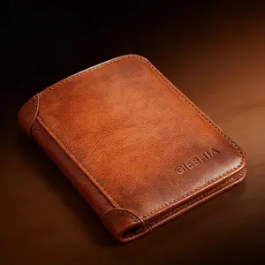 Men’s RFID wallet made of top cowhide leather, tri-fold short design with 2 ID windows and 11 credit card slots, durable retro multi-function credit card holder, perfect gift.